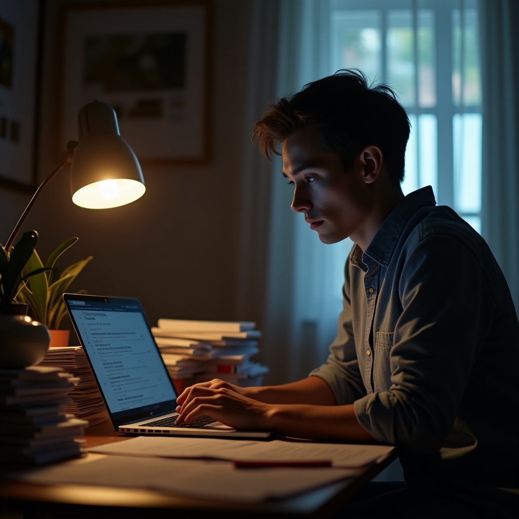person looking for jobs online